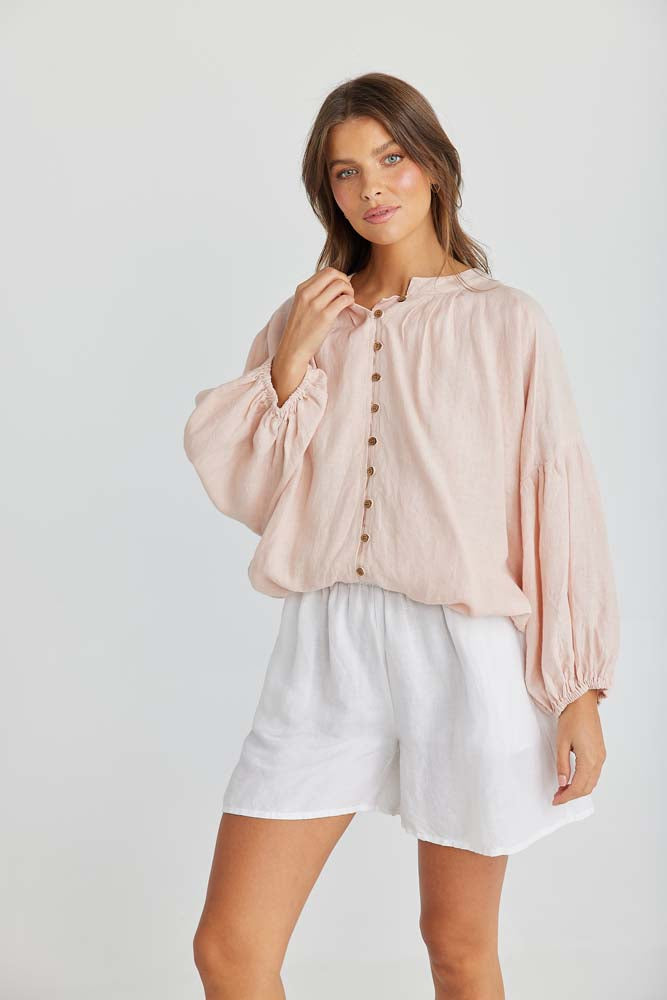 Shanty - LA MANCHA TOP PEONY LINEN - SH2763-1 - last one